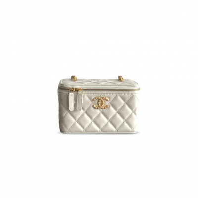 CHANEL VANITY CASE WAXY LEATHER (17*9.5*8cm)