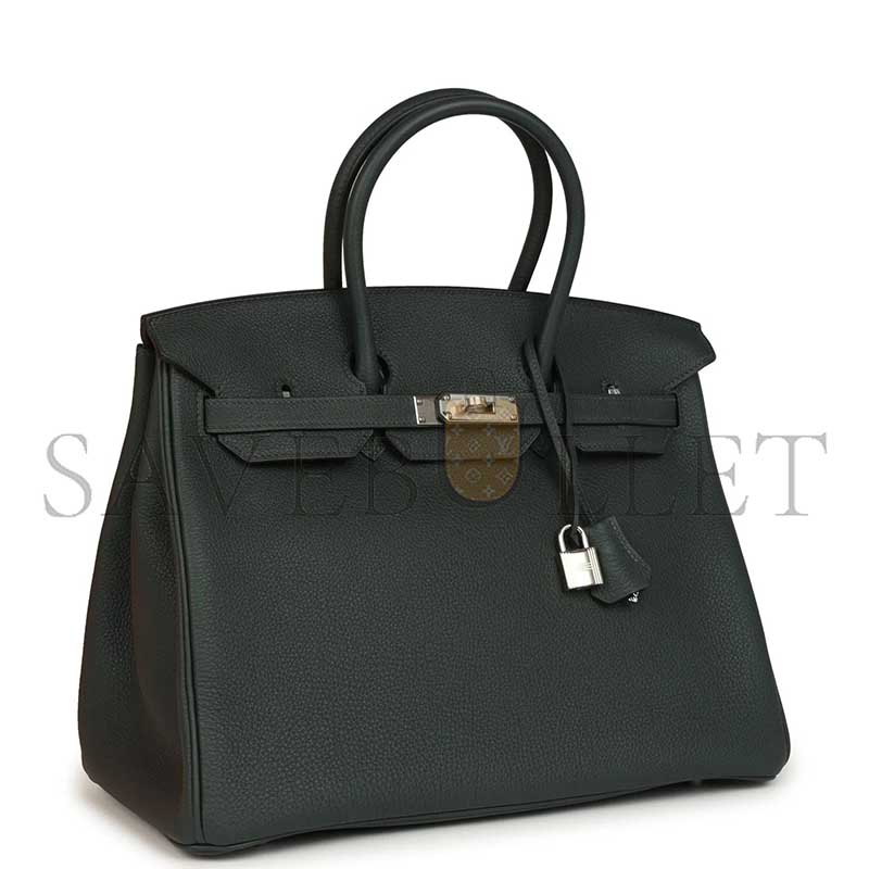 HERMÈS MASTER BIRKIN 35 VERT FONCE TOGO PALLADIUM HARDWARE (35*25*18cm) 