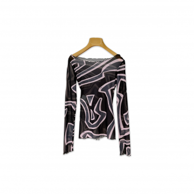 PUCCI LABIRINTO PRINTED TULLE LONG-SLEEVED TOP PUCCI LABIRINTO PRINTED TULLE LONG-SLEEVED TOP
