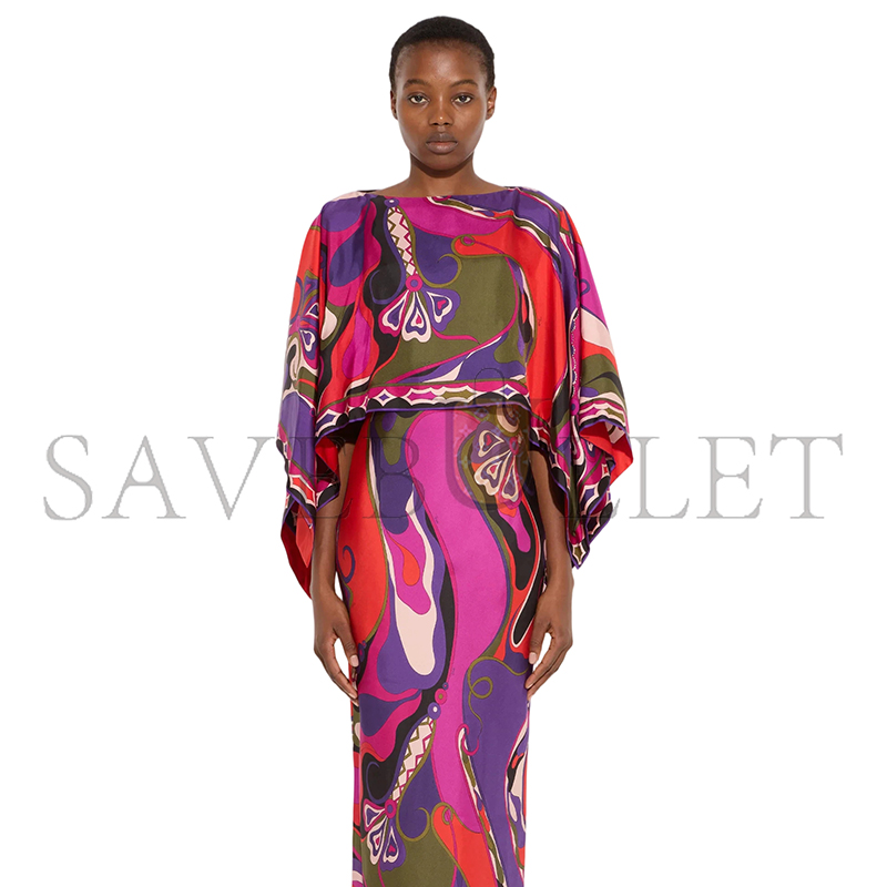 PUCCI ORCHIDEE PRINT LONG DRESS WITH SHAWL 5URI305U731017 PUCCI ORCHIDEE PRINT LONG DRESS WITH SHAWL 5URI305U731017