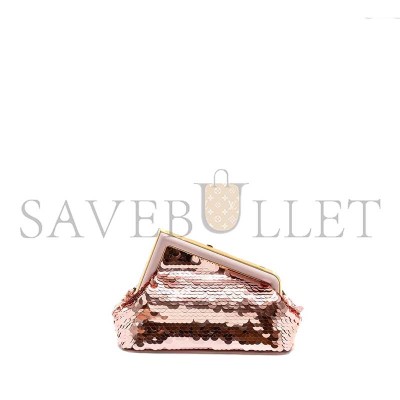 FENDI SMALL FIRST CLUTCH BAG SEQUIN PINK (26*18*9.5cm) 