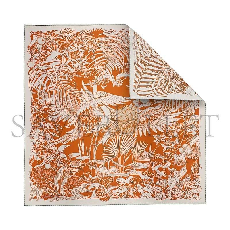 HERMÈS SCARF FLAMINGO PARTY TATTOO DOUBLE FACE SCARF 90 H902898SV03 (88.5*88.5cm) HERMÈS SCARF FLAMINGO PARTY TATTOO DOUBLE FACE SCARF 90 H902898SV03 (88.5*88.5cm)