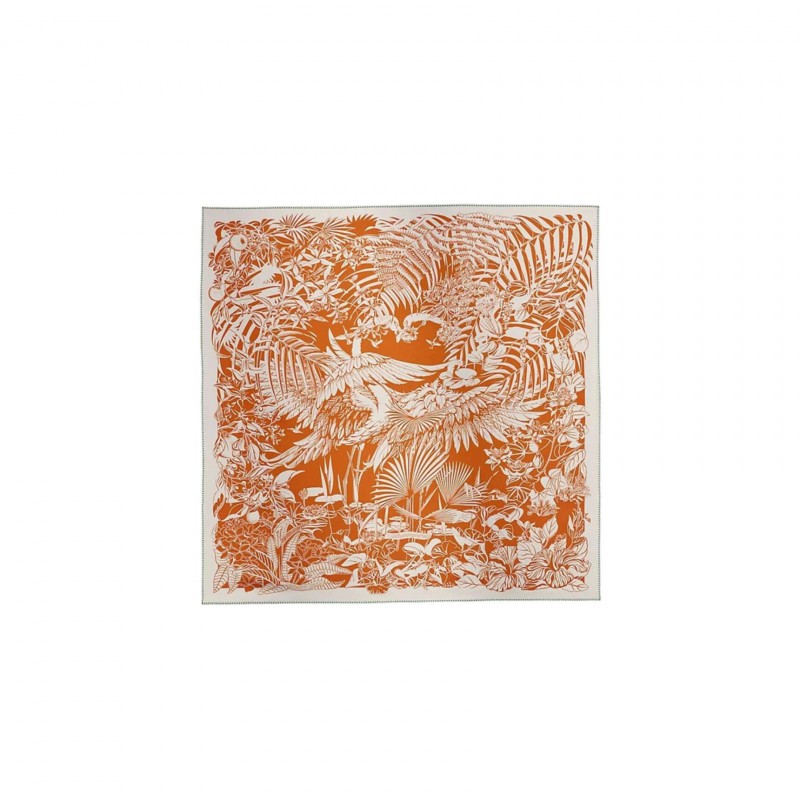 HERMÈS SCARF FLAMINGO PARTY TATTOO DOUBLE FACE SCARF 90 H902898SV03 (88.5*88.5cm) HERMÈS SCARF FLAMINGO PARTY TATTOO DOUBLE FACE SCARF 90 H902898SV03 (88.5*88.5cm)