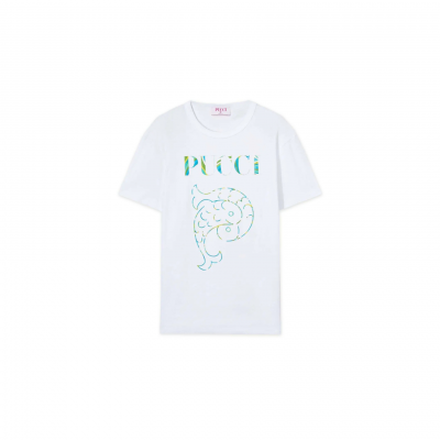PUCCI LOGO-PRINT T-SHIRT 4HTP754H983100