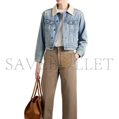 THE ROW JORAS TWILL-TRIMMED DENIM JACKET THE ROW JORAS TWILL-TRIMMED DENIM JACKET