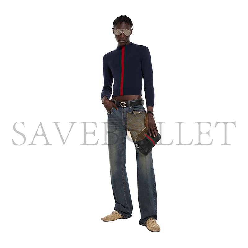 GUCCI WEB TRADEMARK SMALL CROSSBODY BAG 866982 (24*15*4cm) GUCCI WEB TRADEMARK SMALL CROSSBODY BAG 866982 (24*15*4cm)