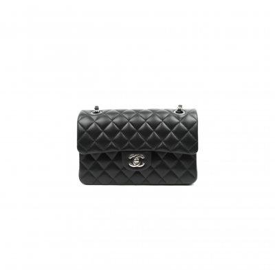 CHANEL MASTER SMALL CLASSIC FLAP BLACK LAMBSKIN (23*14*6cm)