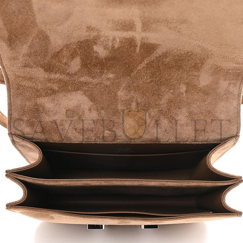 HERMES MASTER CONSTANCE 18 MARRON GLACE VEAU DOBLIS SUEDE PALLADIUM HARDWARE (18*15*4cm)