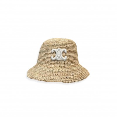 CELINE HAT TRIOMPHE BUCKET HAT IN RAFFIA CELINE HAT TRIOMPHE BUCKET HAT IN RAFFIA