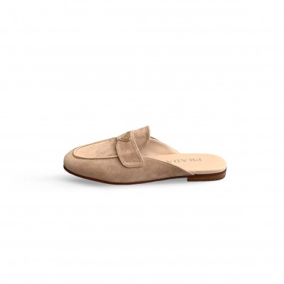 PRADA SUEDE SABOTS MULES 