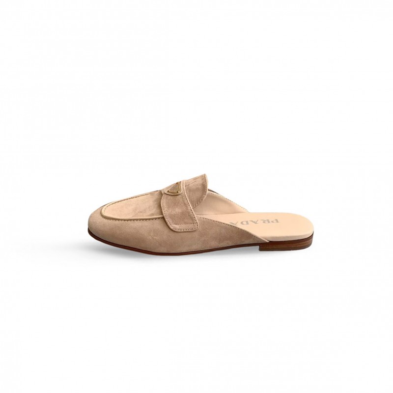 PRADA SUEDE SABOTS MULES 