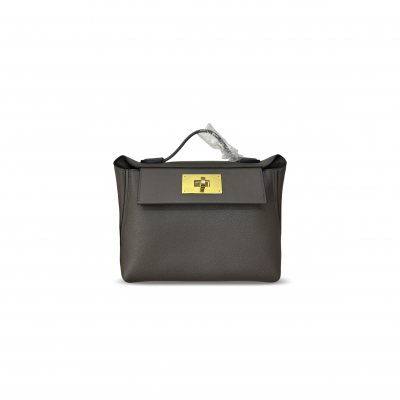 HERMES MASTER MINI 2424 21 ETAIN EVERCOLOR AND SWIFT GOLD HARDWARE (21*16*12cm)