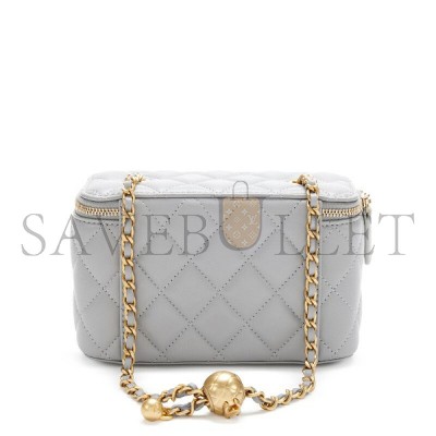 CHANEL PEARL CRUSH VANITY WITH CHAIN QUILTED LAMBSKIN AP2303 (17*9.8*8cm)