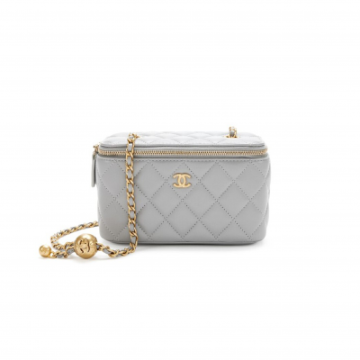 CHANEL PEARL CRUSH VANITY WITH CHAIN QUILTED LAMBSKIN AP2303 (17*9.8*8cm)