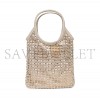 MIU MIU IVY SATIN HANDBAG WITH SYNTHETIC CRYSTALS 5BA281 (24*20cm)