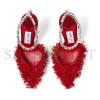 JIMMY CHOO SAEDA 100RUBY RED MESH PUMPS WITH PETAL EMBROIDERY SAEDA100BSR JIMMY CHOO SAEDA 100RUBY RED MESH PUMPS WITH PETAL EMBROIDERY SAEDA100BSR