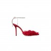 JIMMY CHOO SAEDA 100RUBY RED MESH PUMPS WITH PETAL EMBROIDERY SAEDA100BSR JIMMY CHOO SAEDA 100RUBY RED MESH PUMPS WITH PETAL EMBROIDERY SAEDA100BSR
