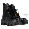 PRADA MONOLITH COMBAT BOOTS IN BLACK LEATHER 