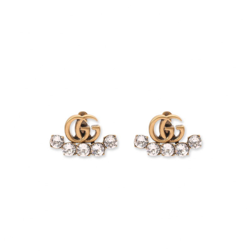 GUCCI CRYSTAL DOUBLE G EARRINGS