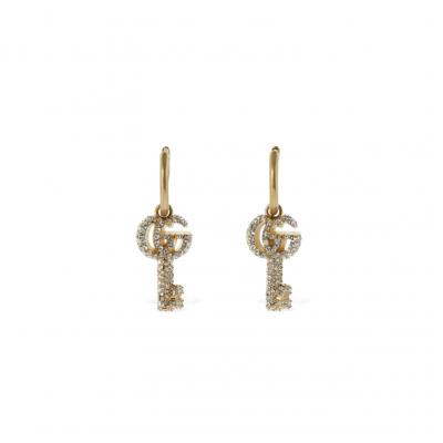 GUCCI DOUBLE G KEY HOOP EARRINGS GUCCI DOUBLE G KEY HOOP EARRINGS