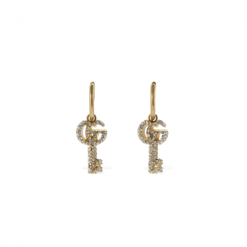 GUCCI DOUBLE G KEY HOOP EARRINGS