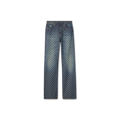 GUCCI MEN GG COTTON DENIM JACQUARD PANTS 864814