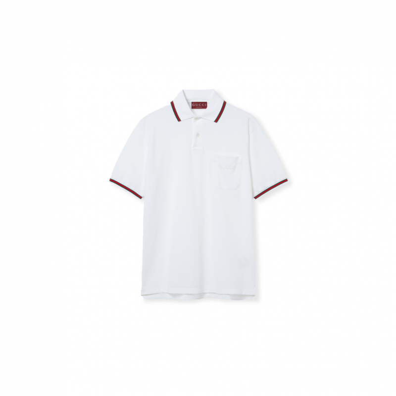 GUCCI COTTON POLO SHIRT WITH EMBROIDERY 795174