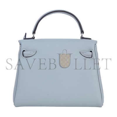 HERMÈS MASTER KELLY DOLL 8U IN GLACIER BLUE SWIFT LEATHER WITH SILVER HARDWARE (15*12*7cm) 