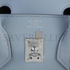 HERMES MASTER BIRKIN 25 BLEU GLACIER SWIFT AND TOILE H CANVAS PALLADIUM HARDWARE (25*20*13cm)