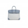 HERMES MASTER BIRKIN 25 BLEU GLACIER SWIFT AND TOILE H CANVAS PALLADIUM HARDWARE (25*20*13cm)