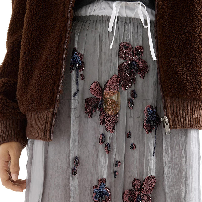 PRADA EMBROIDERED CHIFFON MIDI-SKIRT P172ZR PRADA EMBROIDERED CHIFFON MIDI-SKIRT P172ZR