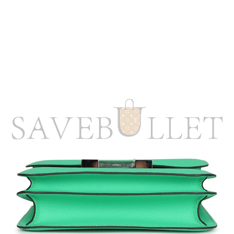 HERMÈS CONSTANCE 18 VERT COMICS EPSOM PALLADIUM HARDWARE (18*15*5cm) 