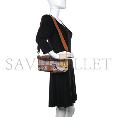 FENDI CANVAS VITELLO KING FF MULTICOLOR EMBROIDERED BAGUETTE MULTICOLOR CUOIO (28*14*6cm) FENDI CANVAS VITELLO KING FF MULTICOLOR EMBROIDERED BAGUETTE MULTICOLOR CUOIO (28*14*6cm)