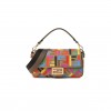 FENDI CANVAS VITELLO KING FF MULTICOLOR EMBROIDERED BAGUETTE MULTICOLOR CUOIO (28*14*6cm) 