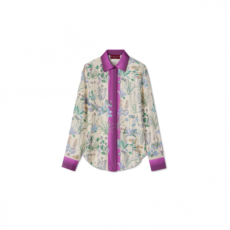 GUCCI PRINTED SILK TWILL SHIRT 856092