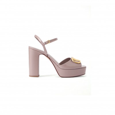 VALENTINO GARAVANIV LOGO 115 LEATHER PLATFORM SANDALS 