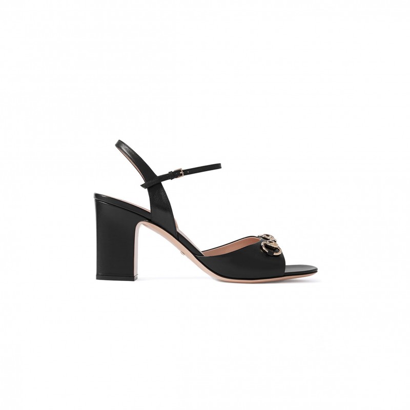GUCCI LADY HORSEBIT-DETAILED LEATHER SANDALS 