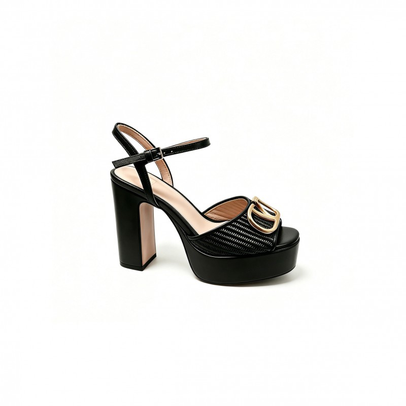 VALENTINO GARAVANI VLOGO CHUNKY HEEL PLATFORM SANDALS