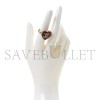 CHANEL CRYSTAL CC RESIN HEART RING PINK GOLD 