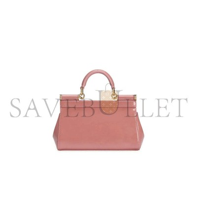 DOLCE & GABBANA SMALL SICILY PATENT LEATHER TOP HANDLE BAG (19*13*6cm) 