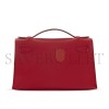 HERMES MASTER KELLY POCHETTE ROUGE VIF SWIFT GOLD HARDWARE (22*14*7cm)