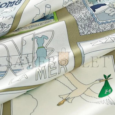HERMES SCARF ON EST BIEN ICI ! SCARF 90 H004298S (88.5*88.5cm) HERMES SCARF ON EST BIEN ICI ! SCARF 90 H004298S (88.5*88.5cm)