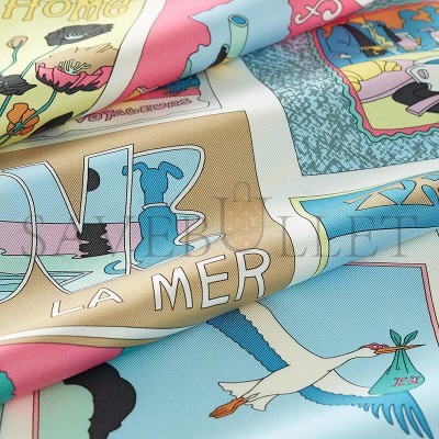 HERMES SCARF ON EST BIEN ICI ! SCARF 90 H004298S (88.5*88.5cm) HERMES SCARF ON EST BIEN ICI ! SCARF 90 H004298S (88.5*88.5cm)