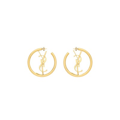 YSL CASSANDRE HOOP EARRINGS IN METAL 868176Y15007005