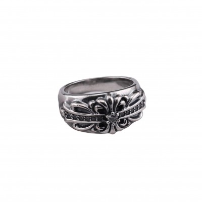 CHROME HEARTS FLORAL CROSS RING