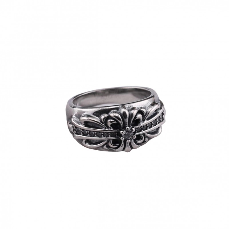 CHROME HEARTS FLORAL CROSS RING