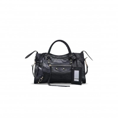 BALENCIAGA WOMEN LE CITY BAG MEDIUM IN BLACK 8063952ABEK1000 (38*24*15cm) BALENCIAGA WOMEN LE CITY BAG MEDIUM IN BLACK 8063952ABEK1000 (38*24*15cm)