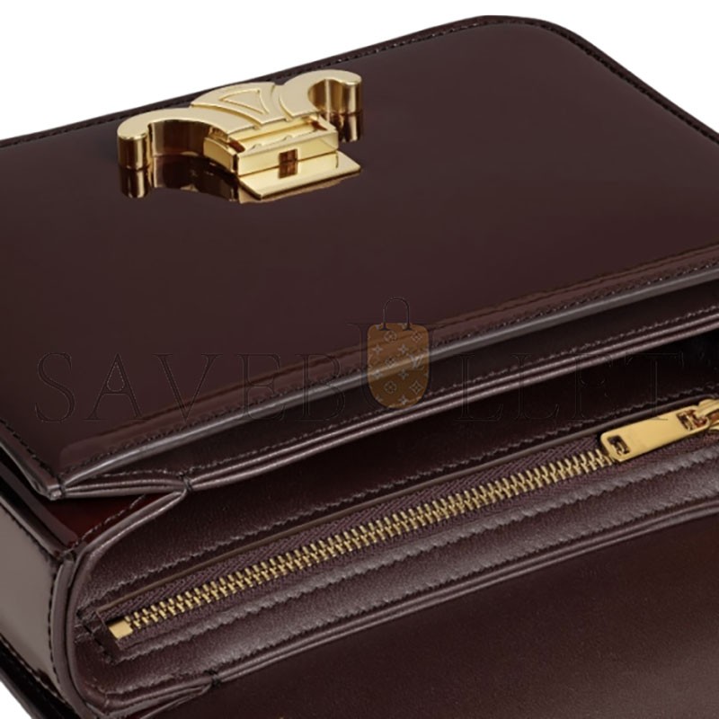 CELINE TEEN GARANCE BAG IN BICOLOUR PATENT CALFSKIN 118053FYE (18.5*13.5*7cm)