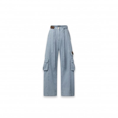 LOUIS VUITTON UTILITY POCKET WASHED DENIM JEANS 1AK5W9