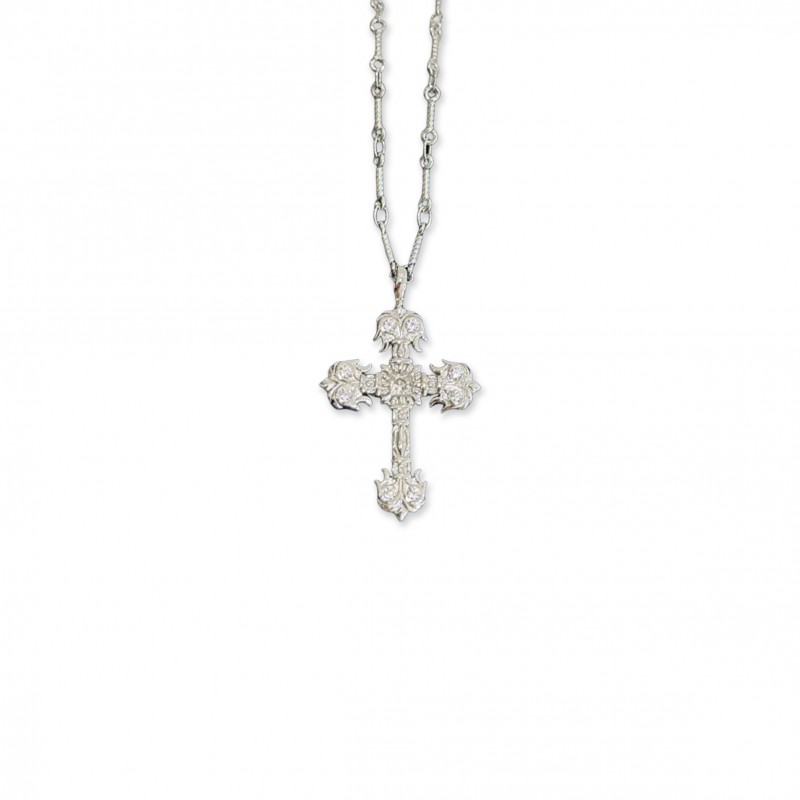 CHROME HEARTS FILIGREE CROSS PENDANT NECKLACE